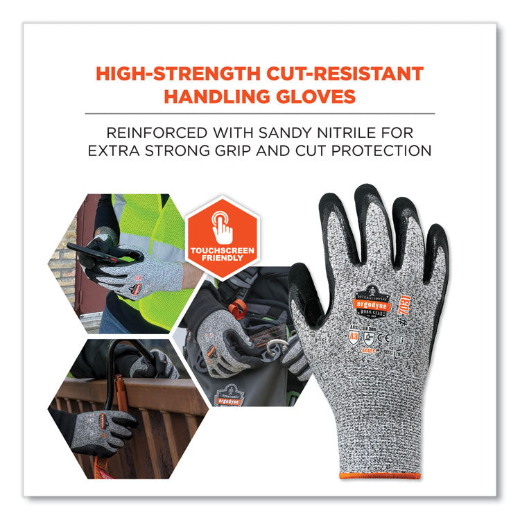 ProFlex 7031-CASE ANSI A3 Nitrile-Coated CR Gloves, EN388: 4X42C, 9.5" Long, Small, Gray, 144 Pairs/Carton