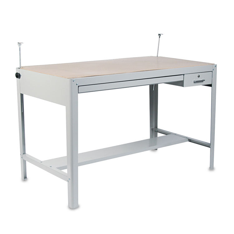 Precision Four-Post Drafting Table Base, 56.5w X 30.5d X 35.5h, Gray