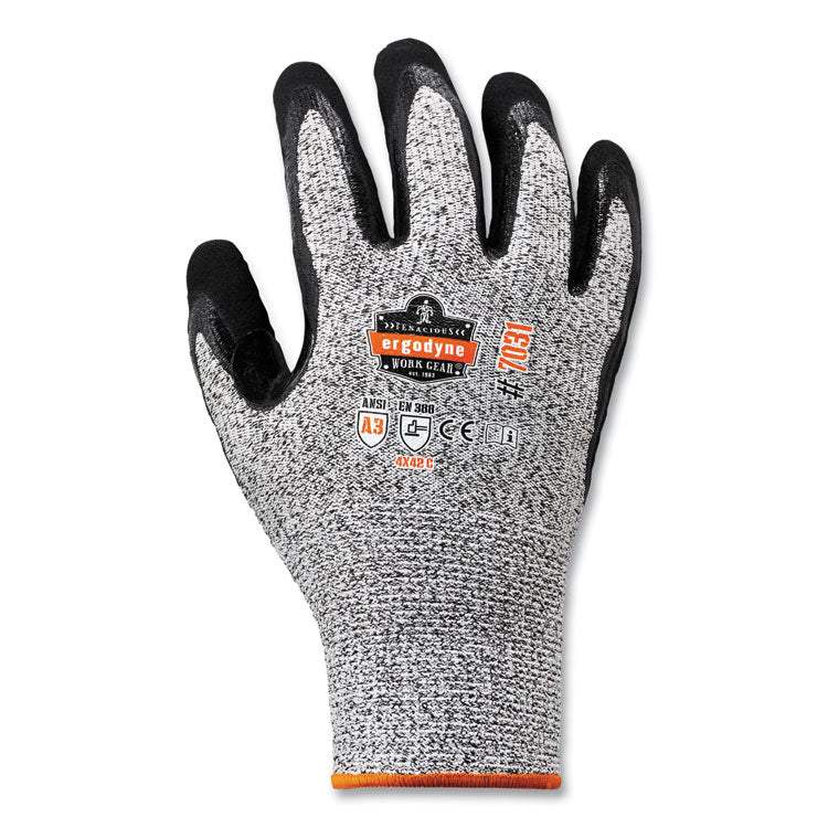 ProFlex 7031-CASE ANSI A3 Nitrile-Coated CR Gloves, EN388: 4X42C, 9.5" Long, Medium, Gray, 144 Pairs/Carton