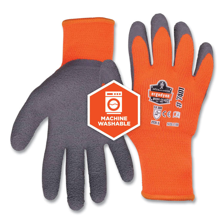 ProFlex 7401-CASE Coated Lightweight Winter Gloves, EN388: 2131X, 11" Long, XX-Large, Orange, 144 Pairs/Carton