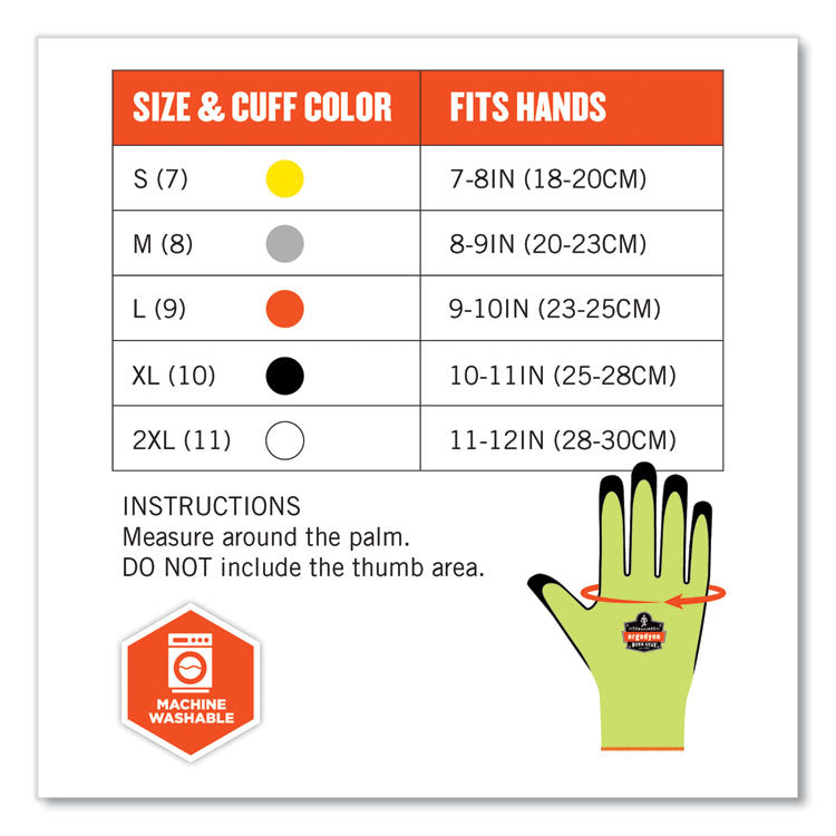 ProFlex 7022-CASE ANSI A2 Coated CR Gloves DSX, EN388: 4342B, 9.75" Long, X-Large, Lime, 144 Pairs/Carton