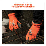ProFlex 7401-CASE Coated Lightweight Winter Gloves, EN388: 2131X, 11" Long, XX-Large, Orange, 144 Pairs/Carton