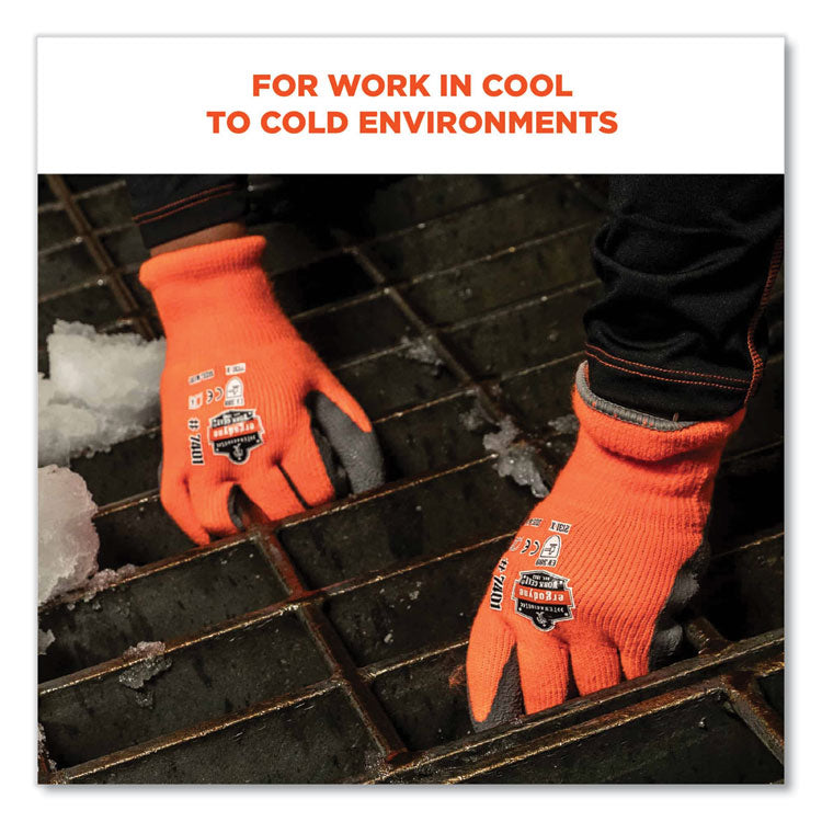 ProFlex 7401-CASE Coated Lightweight Winter Gloves, EN388: 2131X, 11" Long, XX-Large, Orange, 144 Pairs/Carton