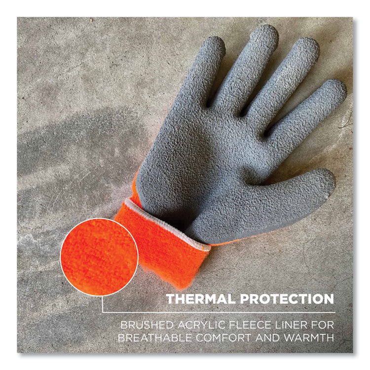 ProFlex 7401-CASE Coated Lightweight Winter Gloves, EN388: 2131X, 11" Long, X-Large, Orange, 144 Pairs/Carton