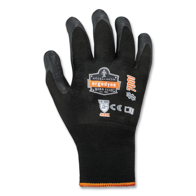 ProFlex 7001-CASE Nitrile Coated Gloves, EN388: 4121X, 8.5" Long, Medium, Black, 144 Pairs/Carton