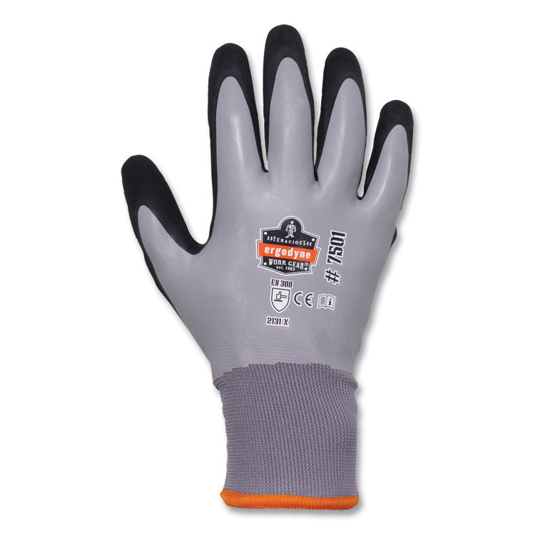 ProFlex 7501-CASE Coated Waterproof Winter Gloves, EN388: 2131X, 10" Long, Medium, Gray, 144 Pairs/Carton
