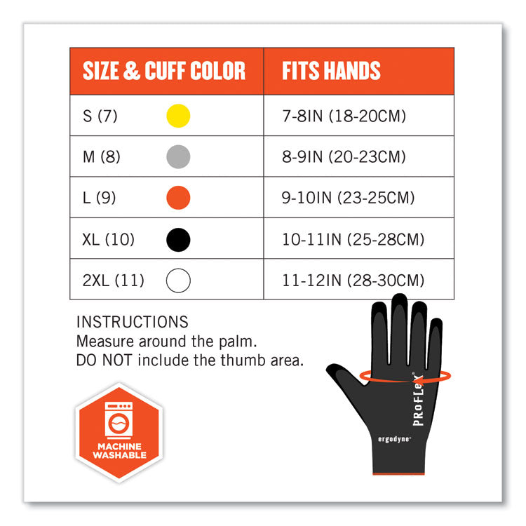 ProFlex 7001-CASE Nitrile Coated Gloves, EN388: 4121X, 9.25" Long, XX-Large, Black, 144 Pairs/Carton