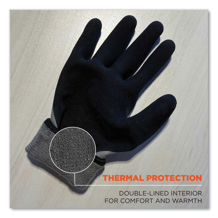 ProFlex 7501-CASE Coated Waterproof Winter Gloves, EN388: 2131X, 11" Long, XX-Large, Gray, 144 Pairs/Carton