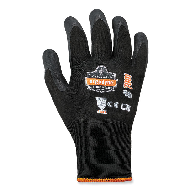 ProFlex 7001-CASE Nitrile Coated Gloves, EN388: 4121X, 8.25" Long, Small, Black, 144 Pairs/Carton