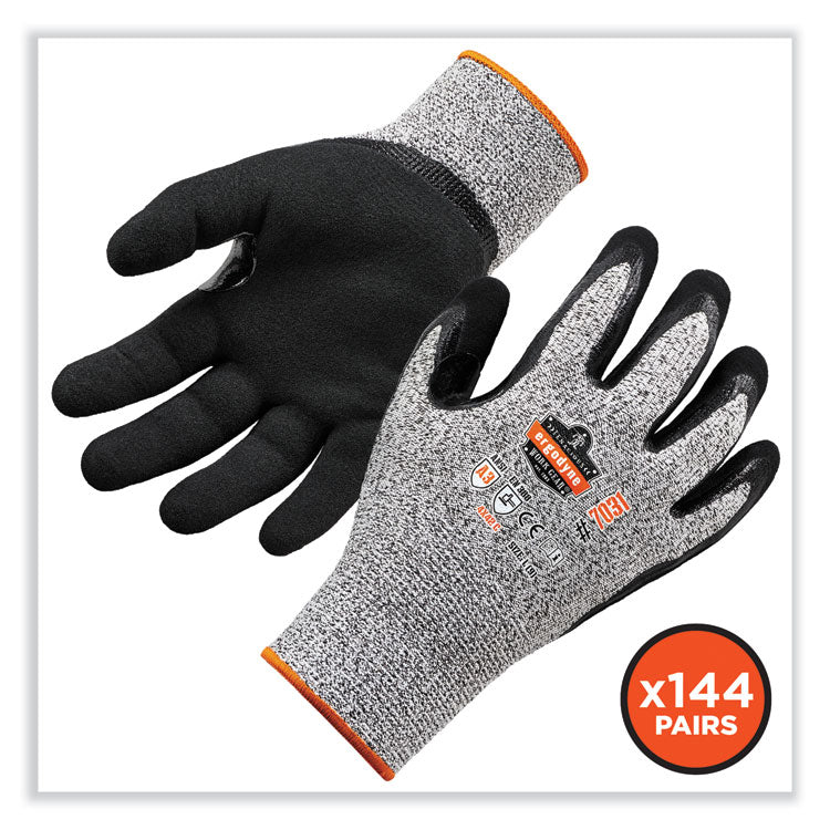 ProFlex 7031-CASE ANSI A3 Nitrile-Coated CR Gloves, EN388: 4X42C, 9.5" Long, Small, Gray, 144 Pairs/Carton