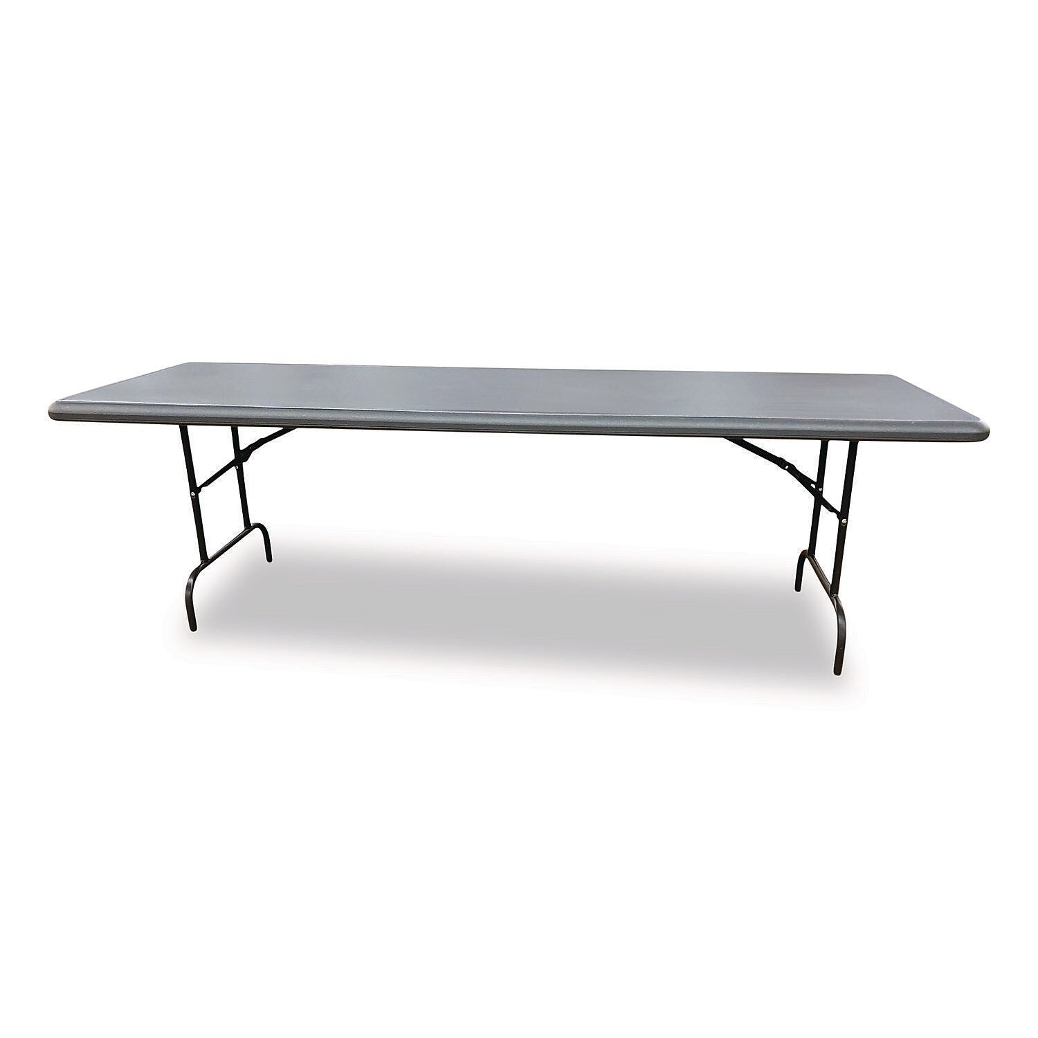 AbilityOne SKILCRAFT 8' x 30" Folding Table, Charcoal Gray (7105-01-724-3925)