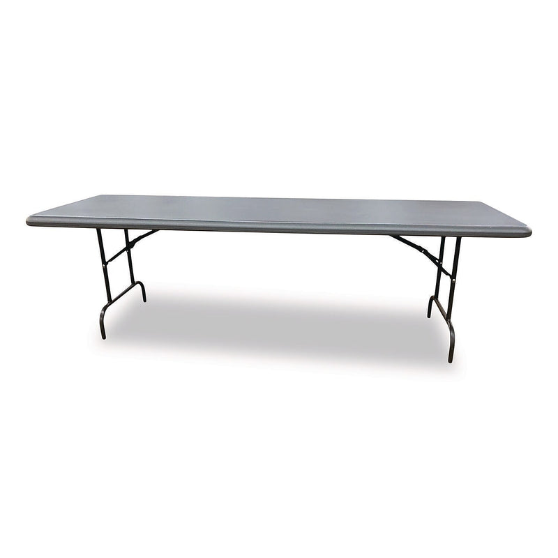 AbilityOne SKILCRAFT 8' x 30" Folding Table, Charcoal Gray (7105-01-724-3925)