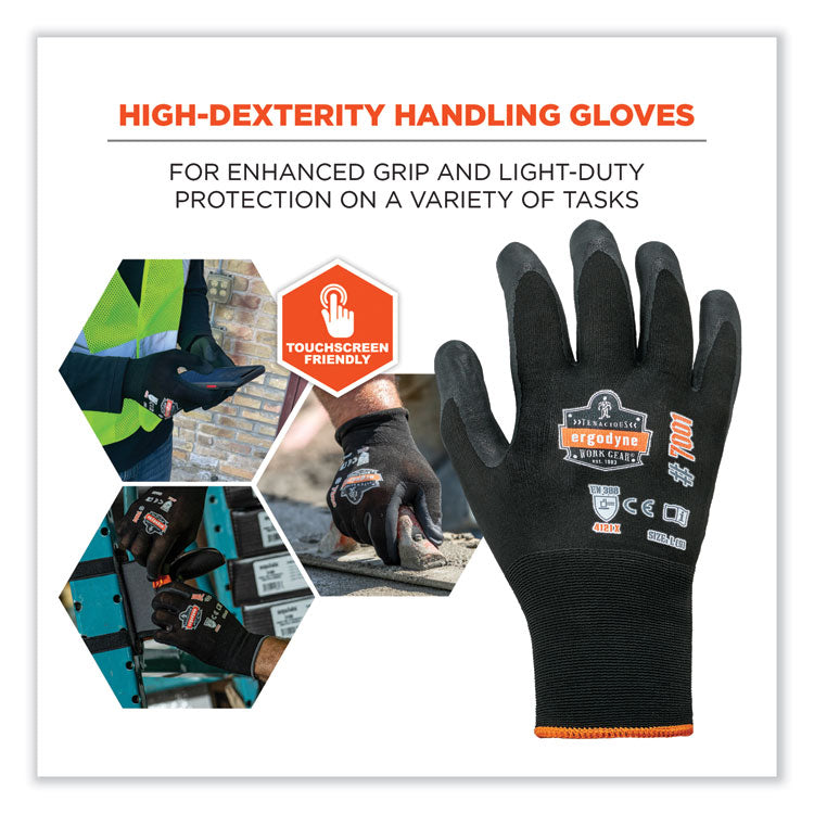 ProFlex 7001-CASE Nitrile Coated Gloves, EN388: 4121X, 9.25" Long, X-Large, Black, 144 Pairs/Carton