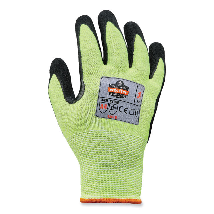 ProFlex 7041-CASE ANSI A4 Nitrile Coated CR Gloves, EN388: 4X42D, 10" Long, Medium, Lime, 144 Pairs/Carton