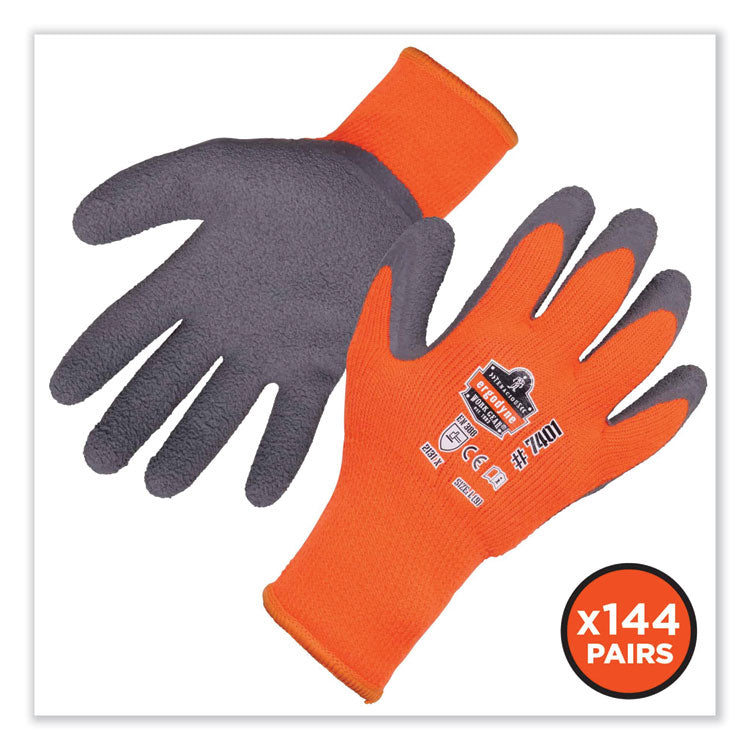 ProFlex 7401-CASE Coated Lightweight Winter Gloves, EN388: 2131X, 11" Long, XX-Large, Orange, 144 Pairs/Carton