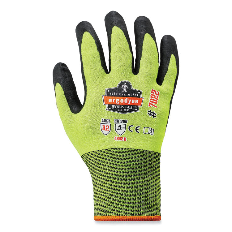 ProFlex 7022-CASE ANSI A2 Coated CR Gloves DSX, EN388: 4342B, 9.75" Long, X-Large, Lime, 144 Pairs/Carton