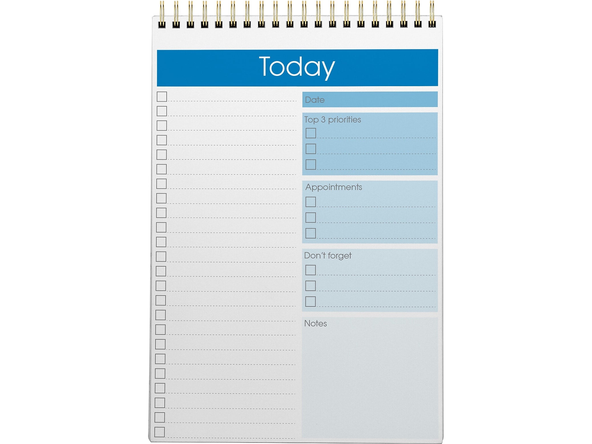 Better Office To-Do List Notepad, 7" x 10", Project-Ruled, White/Blue, 52 Sheets/Pad (25820)