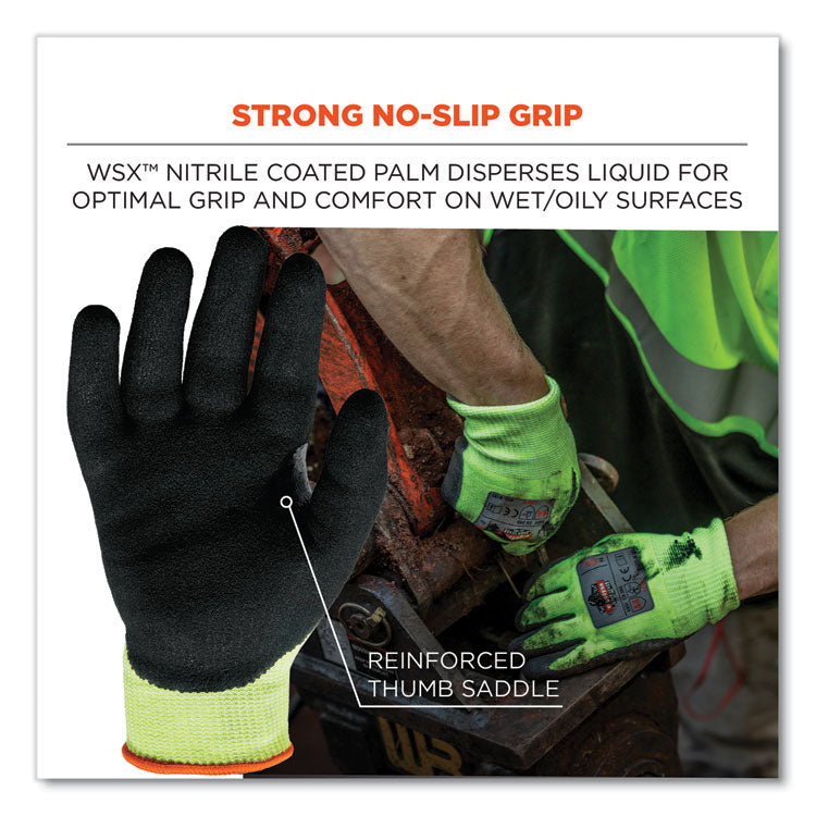 ProFlex 7041 ANSI A4 Nitrile-Coated CR Gloves, EN388: 4X42D, 11" Long, X-Large, Lime, Pair