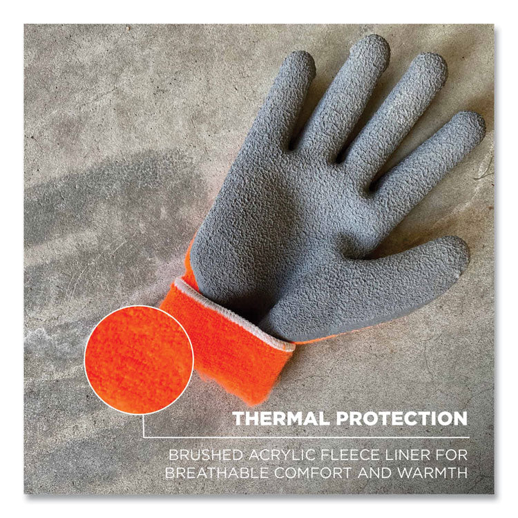 ProFlex 7401-CASE Coated Lightweight Winter Gloves, EN388: 2131X, 10" Long, Medium, Orange, 144 Pairs/Carton