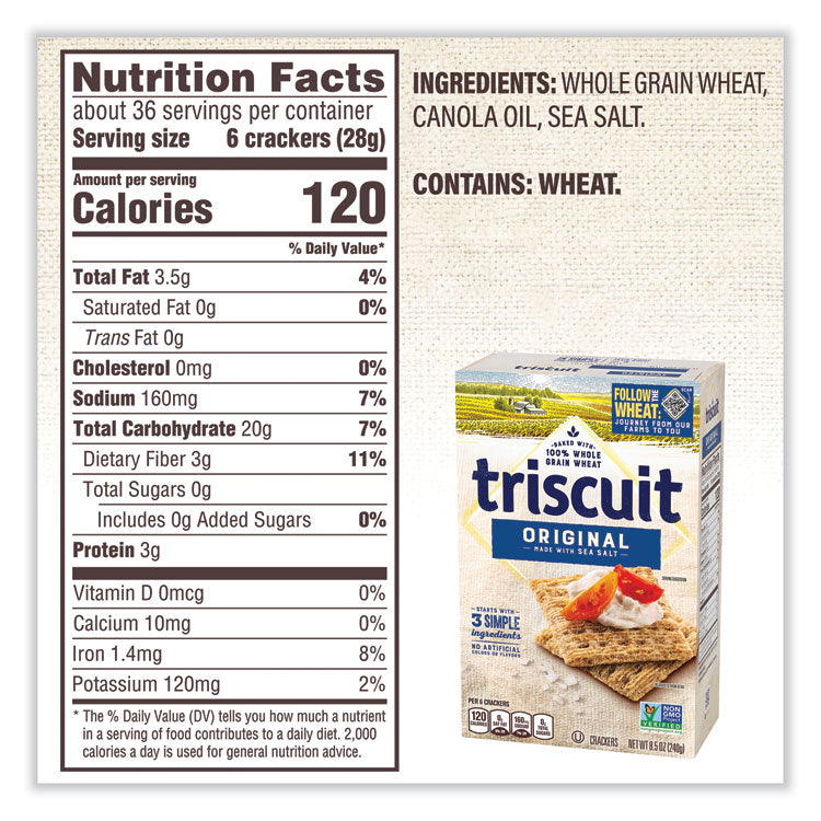 Crackers Original with Sea Salt, 8.5 oz Box, 4 Boxes/Pack