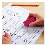 Pink Pearl Eraser, For Pencil Marks, Rectangular Block, Large, Pink, 3/pack
