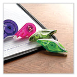 DryLine Grip Correction Tape, Recycled Dispenser, Green/White Applicator, 0.2" x 335", 2/Pack
