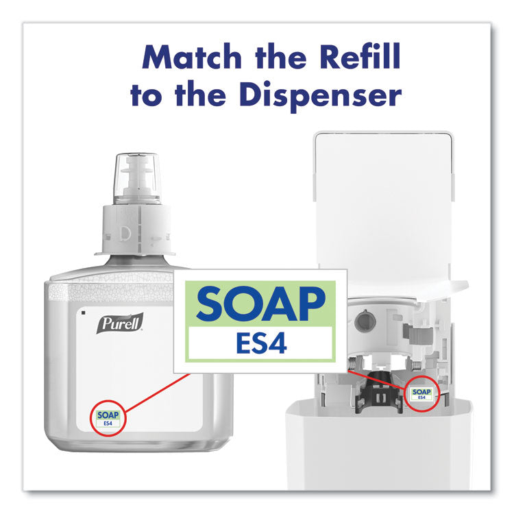Es4 Soap Push-Style Dispenser, 1,200 Ml, 4.88 X 8.8 X 11.38, White