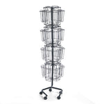 Wire Rotary Display Racks, 32 Compartments, 15w X 15d X 60h, Charcoal