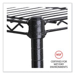 5-Shelf Wire Shelving Kit With Casters And Shelf Liners, 36w X 18d X 72h, Black Anthracite