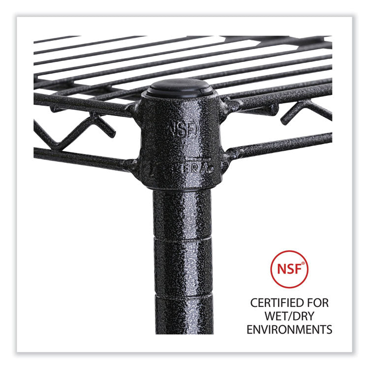 5-Shelf Wire Shelving Kit With Casters And Shelf Liners, 36w X 18d X 72h, Black Anthracite