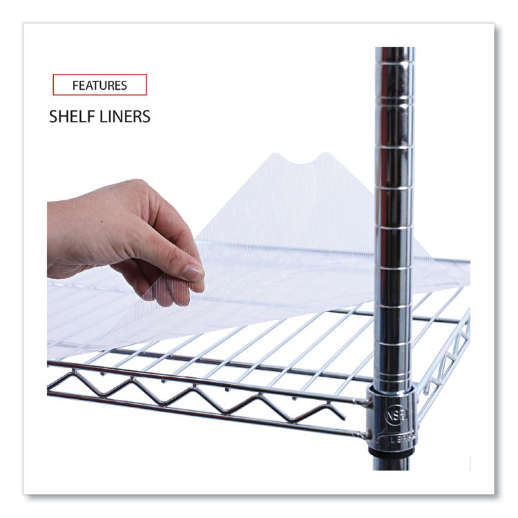 5-Shelf Wire Shelving Kit With Casters And Shelf Liners, 36w X 18d X 72h, Silver