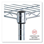5-Shelf Wire Shelving Kit With Casters And Shelf Liners, 36w X 18d X 72h, Silver