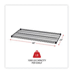 Industrial Wire Shelving Extra Wire Shelves, 48w X 24d, Black, 2 Shelves/carton