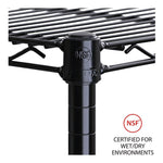 Industrial Wire Shelving Extra Wire Shelves, 48w X 24d, Black, 2 Shelves/carton