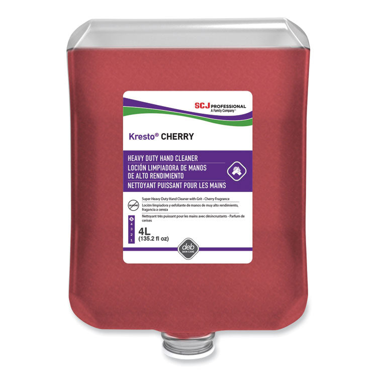 Kresto Cherry Heavy Duty Hand Cleaner Refill, Cherry Scent, 4 L, 4/Carton