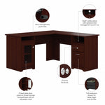 Bush Furniture Cabot L Shaped Desk, Harvest Cherry (WC31430K)