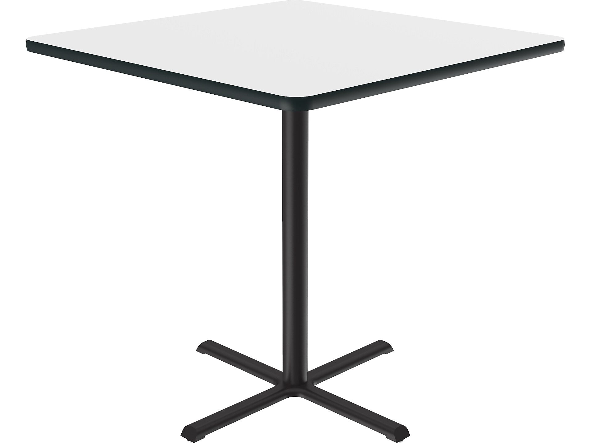 Correll Square-Shaped Dry-Erase Markerboard Cafe Table, 42" x 42", Frosty White/Black (BXB42DES-80)