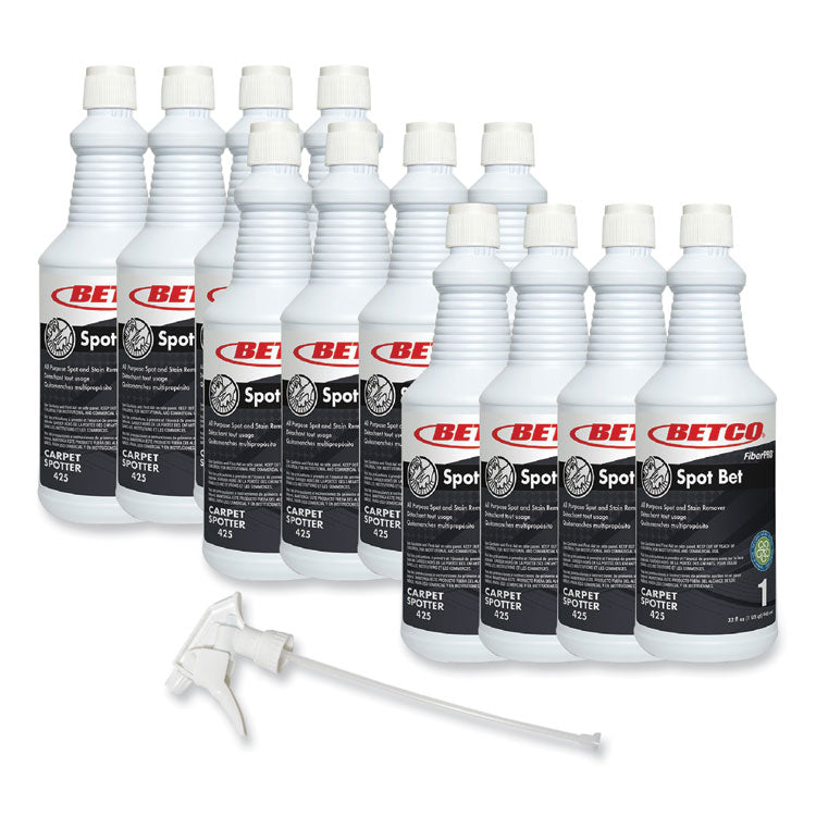 FiberPro Spot Bet Stain Remover, Country Fresh Scent, 32 oz Bottle, 12/Carton