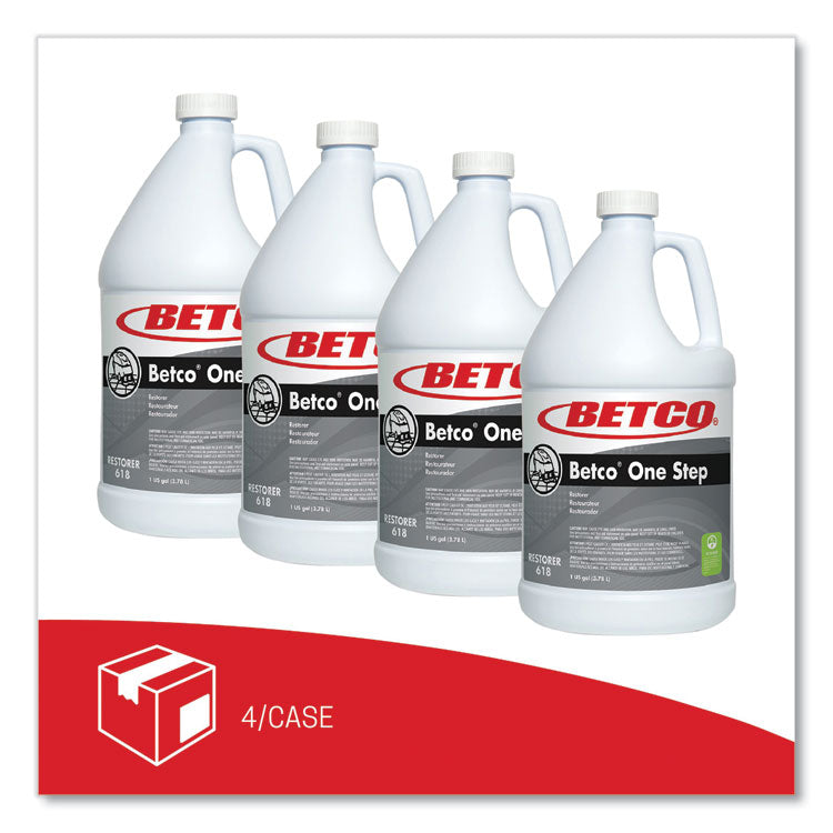One Step Floor Restorer, Lemon Scent, 1 gal Bottle, 4/Carton