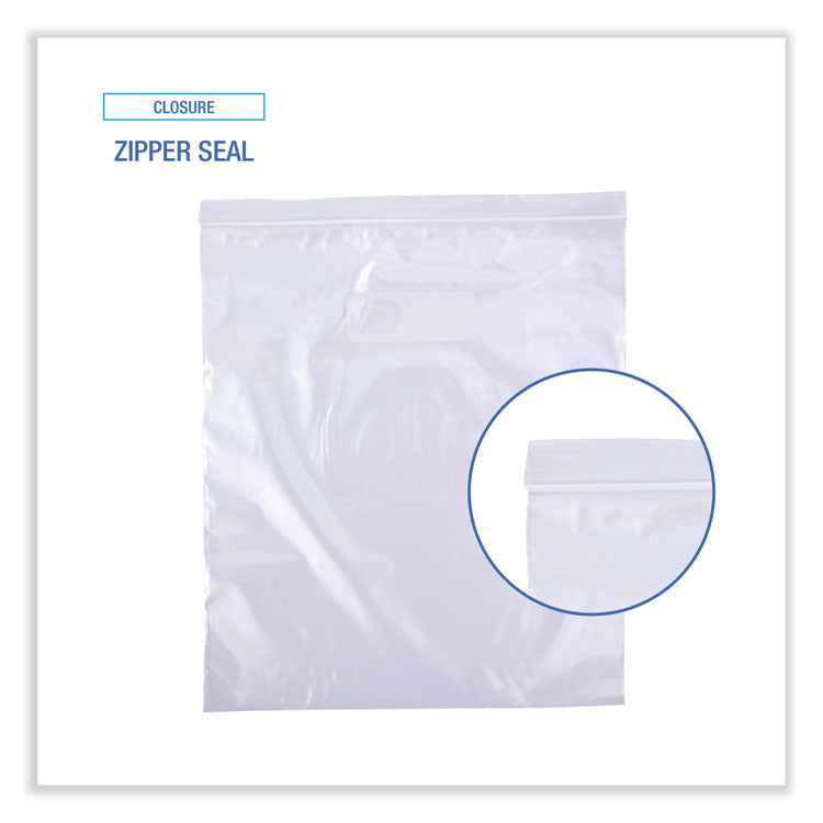 Reclosable Food Storage Bags, 2 Gallon, 13" x 15", Clear, 100/Box