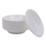 Hi-Impact Plastic Dinnerware, Bowl, 10 oz to 12 oz, White, 1,000/Carton