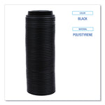Hot Cup Lids, Fits 8 oz Hot Cups, Plastic, Black, 1,000/Carton