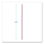 Wrapped Jumbo Straws, 7.75", Plastic, White/Red Stripe, 400/Pack, 25 Packs/Carton
