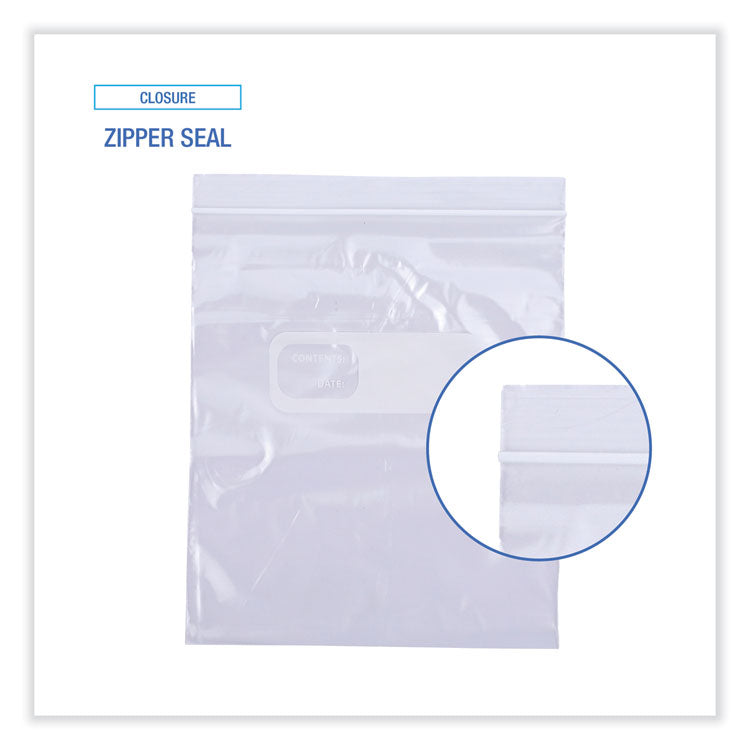 Reclosable Food Storage Bags, Quart, 7" x 8", Clear, 500/Box