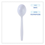 Heavyweight Wrapped Polypropylene Cutlery, Soup Spoon, Plastic, White, 1,000/Carton