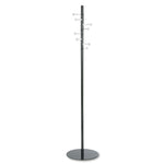 Spiral Nail Head Coat Rack, Eight Nail-Head Hooks, 15w x 15d x 67h, Black/Silver