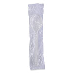 Heavyweight Wrapped Polypropylene Cutlery, Soup Spoon, Plastic, White, 1,000/Carton
