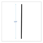 Single-Tube Stir-Straws, 5.25", Polypropylene, Black, 1,000/pack, 10 Packs/carton