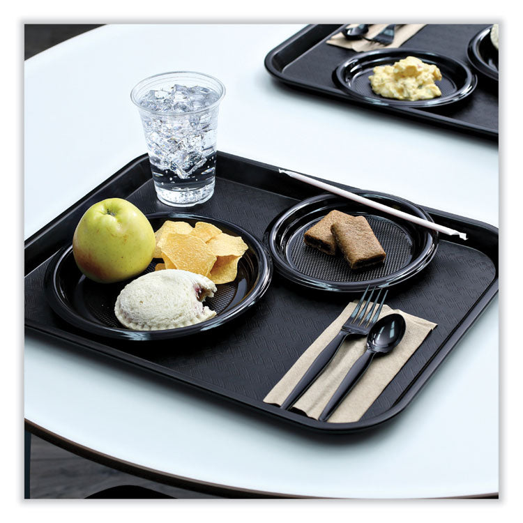 Heavyweight Wrapped Polystyrene Cutlery, Spoon, Plastic, Black, 1,000/Carton