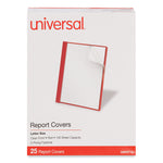 Clear Front Report Cover, Prong Fastener, 0.5" Capacity, 8.5 X 11, Clear/red, 25/box